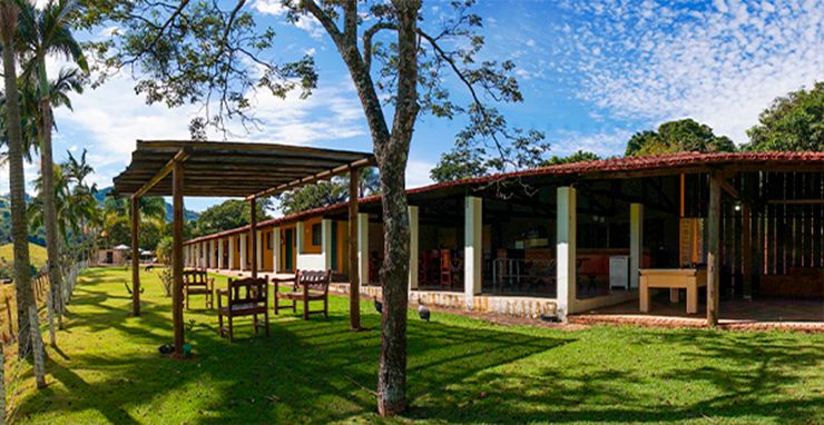 Vista da casa de campo Sítio Caipira na cidade de Socorro - SP. Hospedagem oferecida pela Momento Socorro.